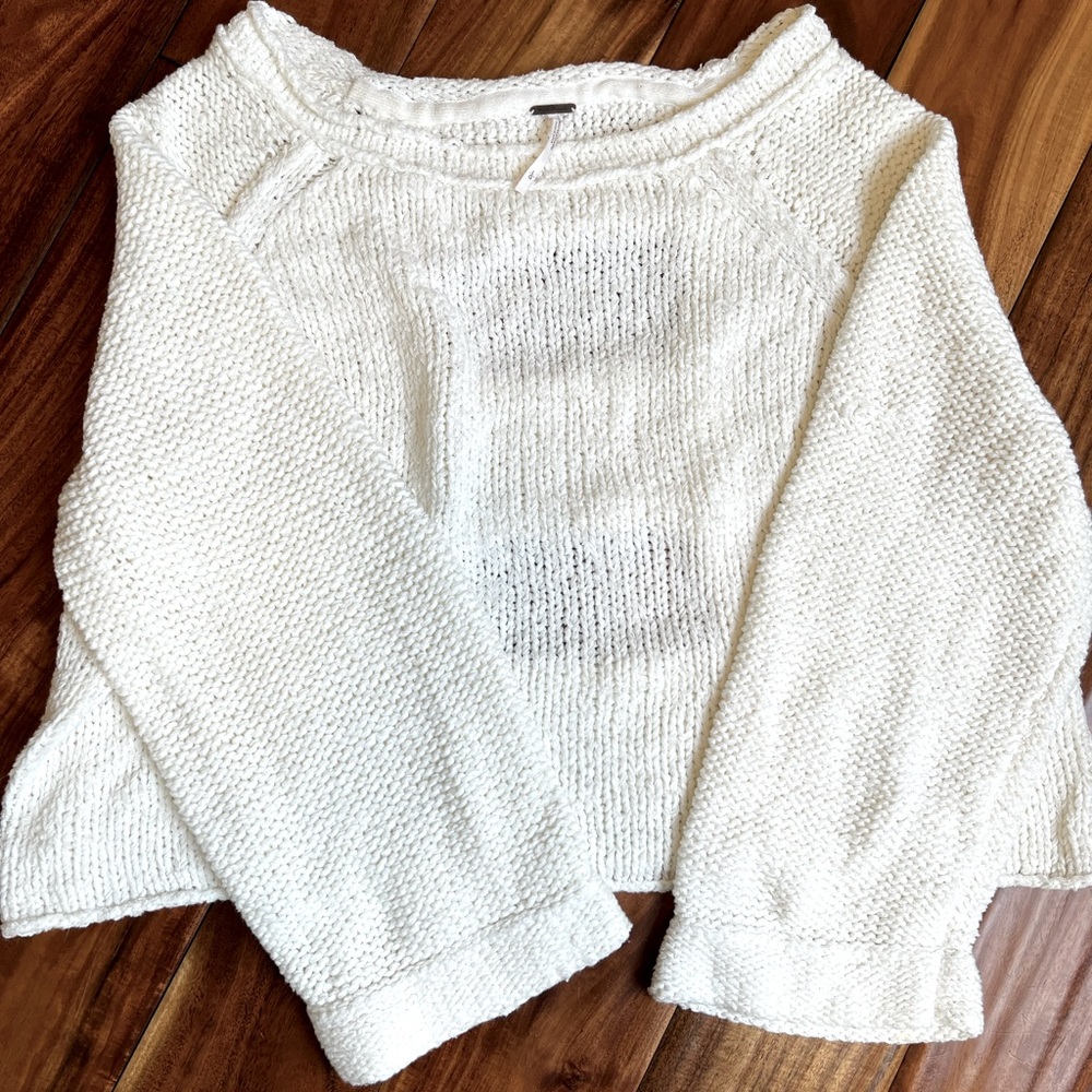 Free People cropped sweater with cutout detail in back